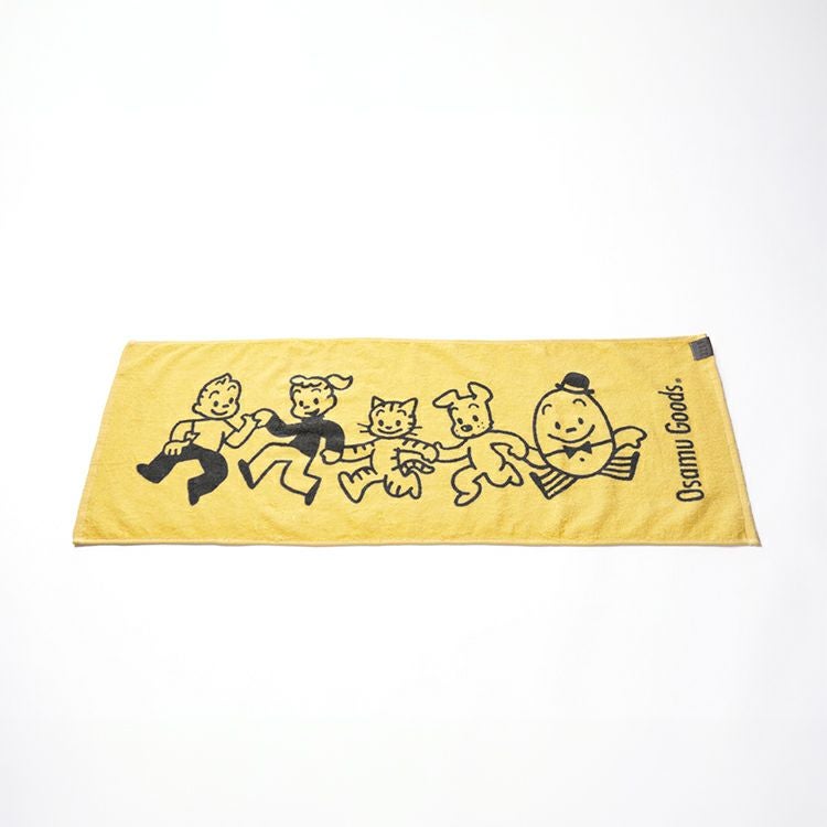 OSAMU GOODS】32×89 OSAMU GOODSコラボ巾着付きタオル（イエロー