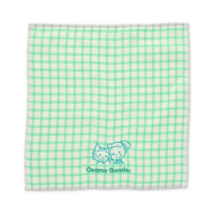 OSAMU GOODS】タオルハンカチ（ギンガムチェック/GN）29-3820070G