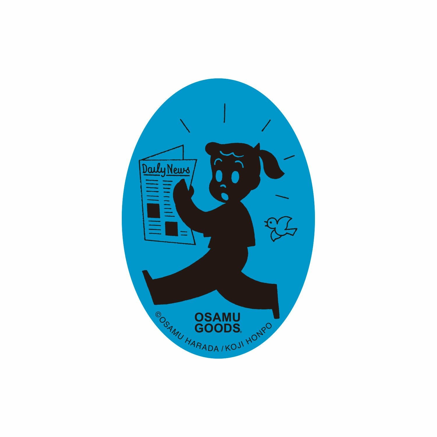 OSAMU GOODS】キャラクターステッカー（新聞/ブルー）OG1020 | オサム