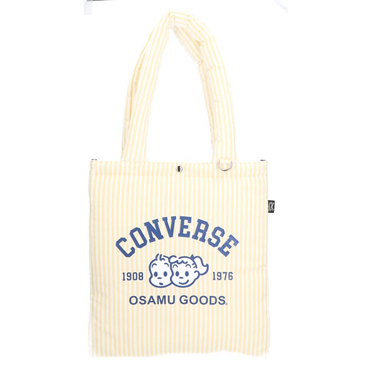 OSAMU GOODS】CONVERSE STRIPE PUFFING LUNCH TOTE（サックス