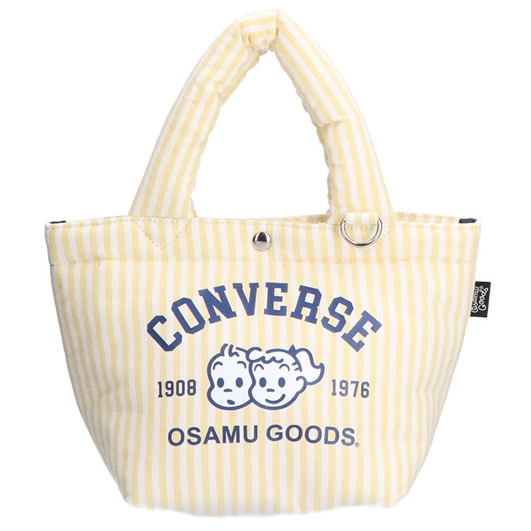 OSAMU GOODS】CONVERSE STRIPE PUFFING LUNCH TOTE（サックス