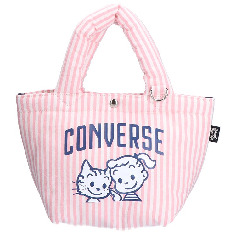OSAMU GOODS】CONVERSE STRIPE PUFFING LUNCH TOTE（ピンク）81640500