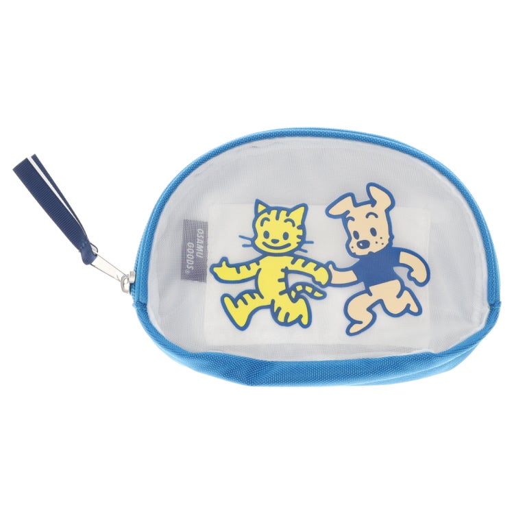 OSAMU GOODS】シェル型メッシュポーチ（キャット&ドッグ/BL）3176