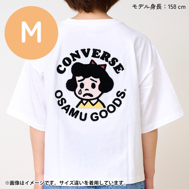 OSAMU GOODS】CONVERSE 天竺サガラ刺繍TシャツMサイズ（BETTY/WHITE