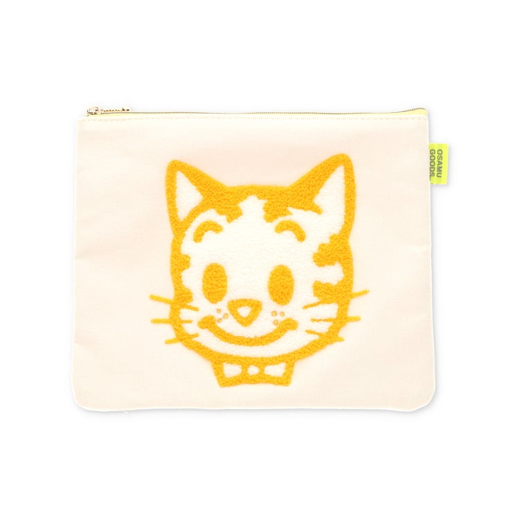 OSAMU GOODS】フラットポーチ（CANVAS SAGARA/キャット/イエロー）OG